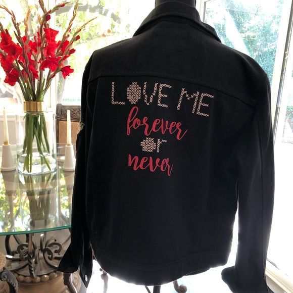 The Edit by Seventeen Jackets & Blazers - Black Jean jacket with flowers 🌺